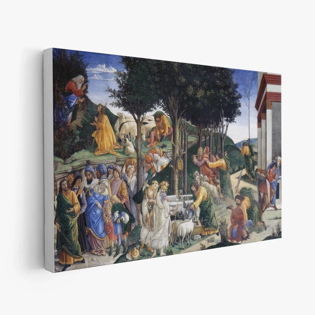 Интерьерная картина Юность Моисея, Сандро Боттичелли, Sandro Botticelli, Youth of Moses, 26×42 см (id6960) - изображение 2