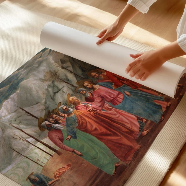 Постер Чудо с динарием, Мазаччо, Masaccio, The Tribute Money, A3 21×42 см (id6975) - изображение 3