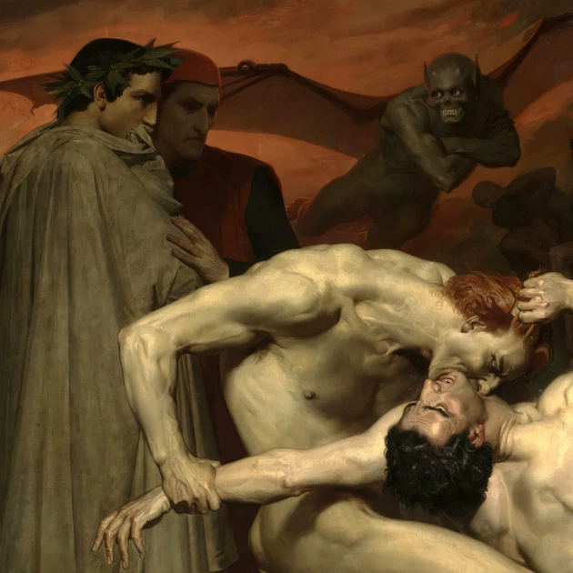 Интерьерная картина Данте і Вергілій у пеклі, Вільям Бугро, Bouguereau, Dante and Virgil in Hell, 37×30 см (id6991) - изображение 5