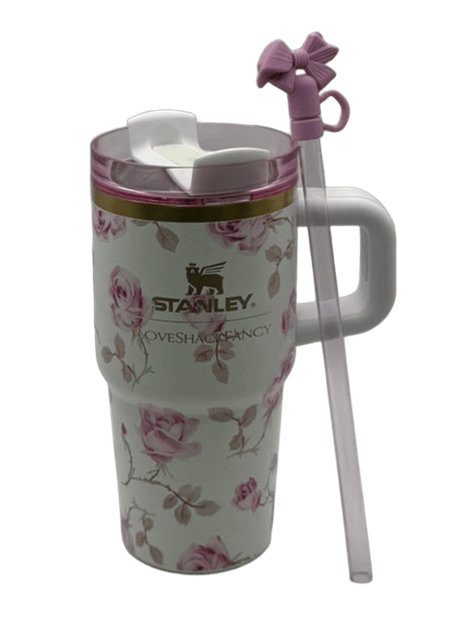 Термос термочашка Stanley Quencher H2.0 Tumbler з нержавіючої сталі 0,59 л LoveShackFancy Pink Bloom KT6007862 - зображення 4