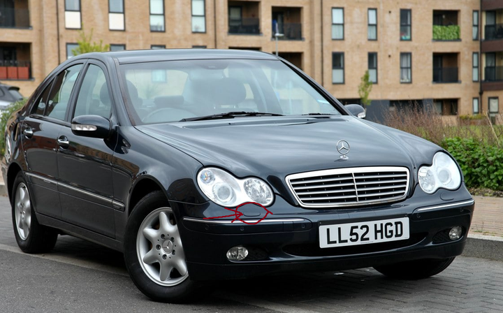Накладки переднього бампера Mercedes-Benz C-Class (W203) - зображення 2