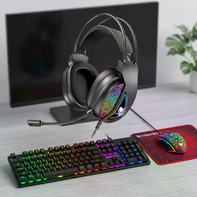 Игровой комплект Gaming Combo 4-in-1 T-Wolf TF-400 черный, Геймерский набор клавиатура, мышь 57964/9 - Фото 5 Игровой комплект Gaming Combo 4-in-1 T-Wolf TF-400 черный, Геймерский набор клавиатура, мышь 57964/9 - изображение 5