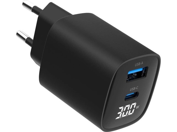 Мережевий зарядний пристрій Gembird TA-UC-PDQC30LCD-BK-01 - изображение 2