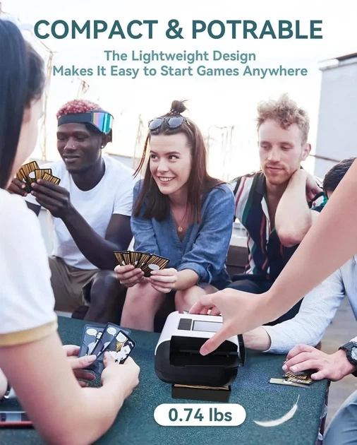 Машинка для перемішування та тасування карток/ Автоматичний шафлер для карток/ Акумуляторний/ Тасувальник карт 2 колоди - зображення 4