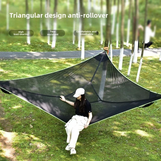 Трикутний похідний гамак Air Triangle / Портативний тримісний гамак - изображение 3