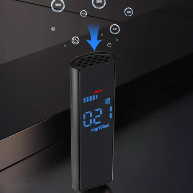 Алкотестер электронный аккумуляторный с LCD дисплеем USB Type-C — персональный цифровой тестер алкоголя для водителей - изображение 3