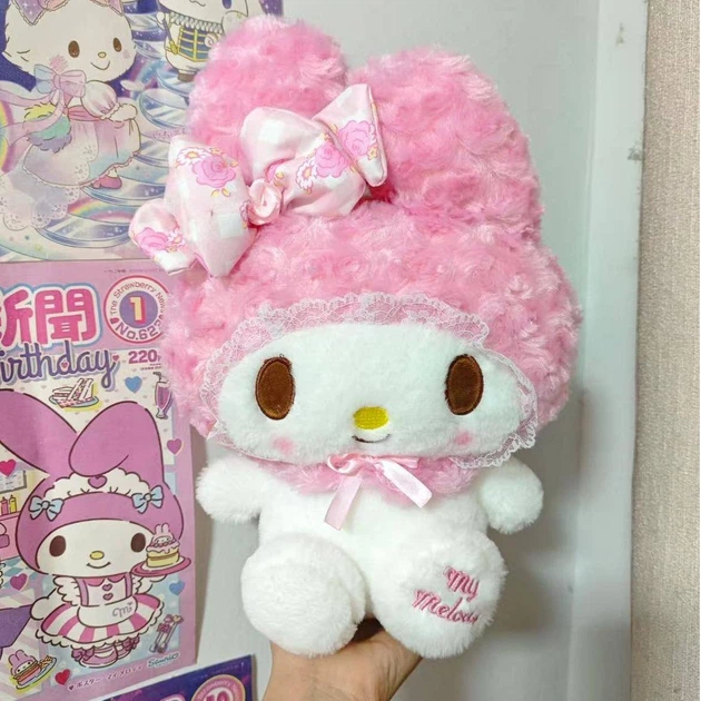 М'яка плюшева іграшка Sanrio My Melody (Май Мелоді) у рожевому капюшоні з бантом і мереживом - зображення 5