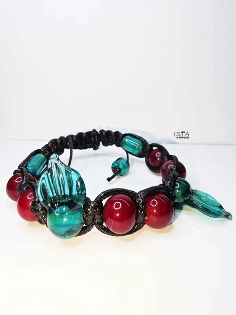 Браслет шамбала " Мелитопольская черешня " ISTA Lampwork Sh 8 - изображение 10
