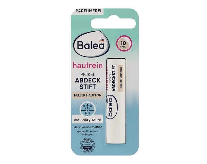 Консилер від прищів Color 10 Світлий тон шкіри Balea Pickel Abdeckstift Hautrein Farbe 10 4,5 г - Фото 1 Консилер від прищів Color 10 Світлий тон шкіри Balea Pickel Abdeckstift Hautrein Farbe 10 4,5 г - зображення 1