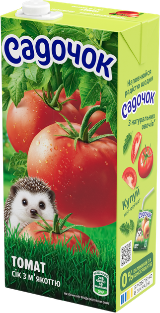 Упаковка сока Садочок Томат с мякотью 0.95 л х 12 шт (4823063126038) - Фото 3 Упаковка сока Садочок Томат с мякотью 0.95 л х 12 шт (4823063126038) - изображение 3