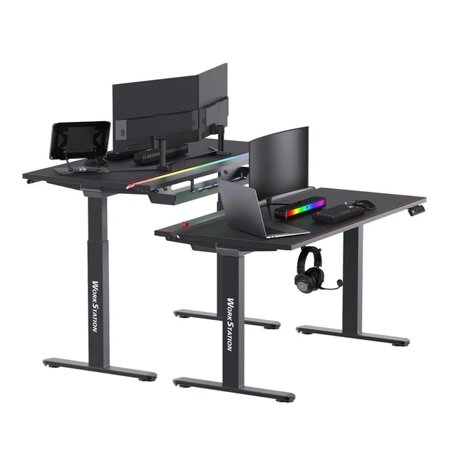 Стіл ігровий Fantech DW114 Dublin Workstation, 2 мотори, висота 73–122 см, 120 кг, магн. килимок + RGB стрічка - зображення 5