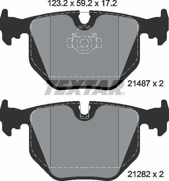Гальмівні колодки TEXTAR 2148701 BMW X5, 7 Series, X3, 3 Series, 5 Series; Land Rover Range Rover 34211163326, 34211163833, 34211164581 - зображення 2