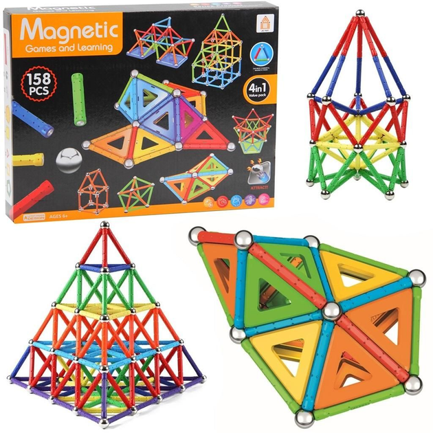 Klocki magnetyczne Trifox 158 elementów A-1030 78968 (5901353678968) - obraz 2