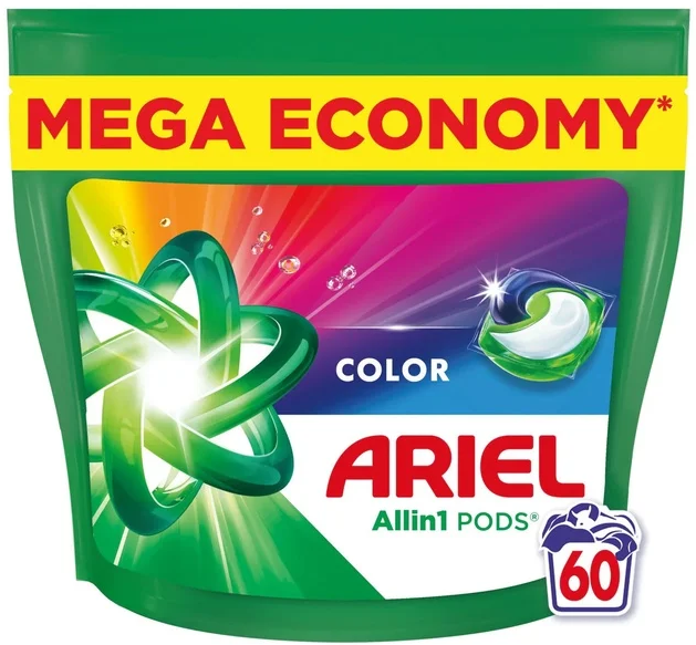 Засіб для прання Ariel All in1 Pods 60 капсул Color - зображення 2