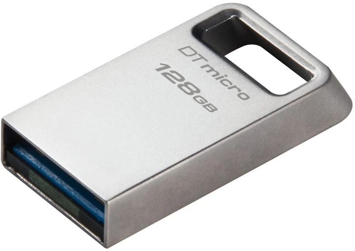 Флеш-накопитель Kingston DataTraveler Micro 128GB компактний нержавіюча сталь - Фото 2 Флеш-накопитель Kingston DataTraveler Micro 128GB компактний нержавіюча сталь - зображення 2