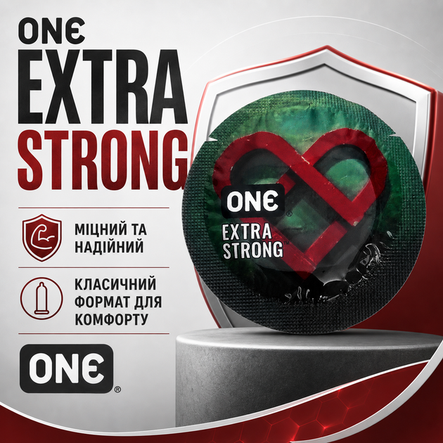 Презерватив ONE Extra Strong латексний гладкий підвищеної міцності прозорий із силіконовою змазкою 1 шт - зображення 4
