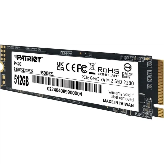 SSD внутрішні Patriot P320 512GB M.2 2280 NVMe PCIe 3.0 x4 (P320P512GM28) - зображення 3