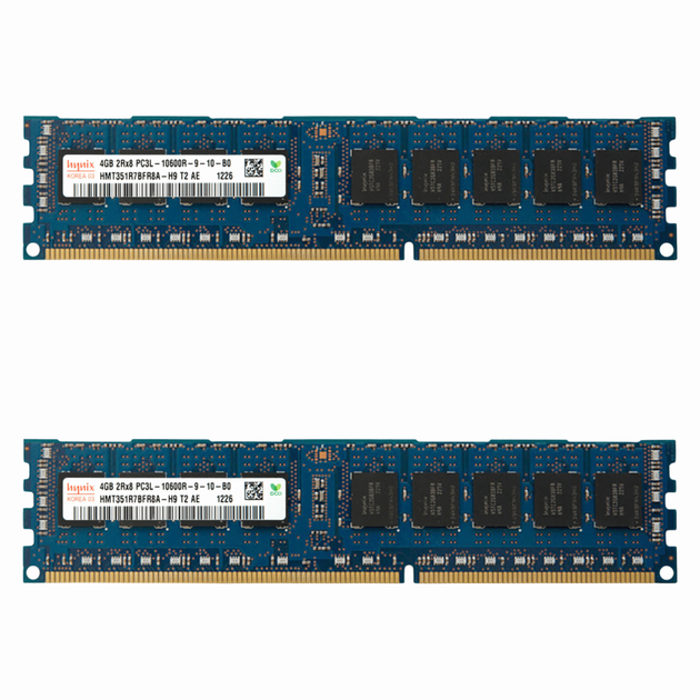 Комплект оперативної пам`яті Hynix 8 GB (2x4GB) DDR3 1333 MHz (HMT351R7BFR8A-H9-2X) Б/В - Фото 1 Комплект оперативної пам`яті Hynix 8 GB (2x4GB) DDR3 1333 MHz (HMT351R7BFR8A-H9-2X) Б/В - изображение 1
