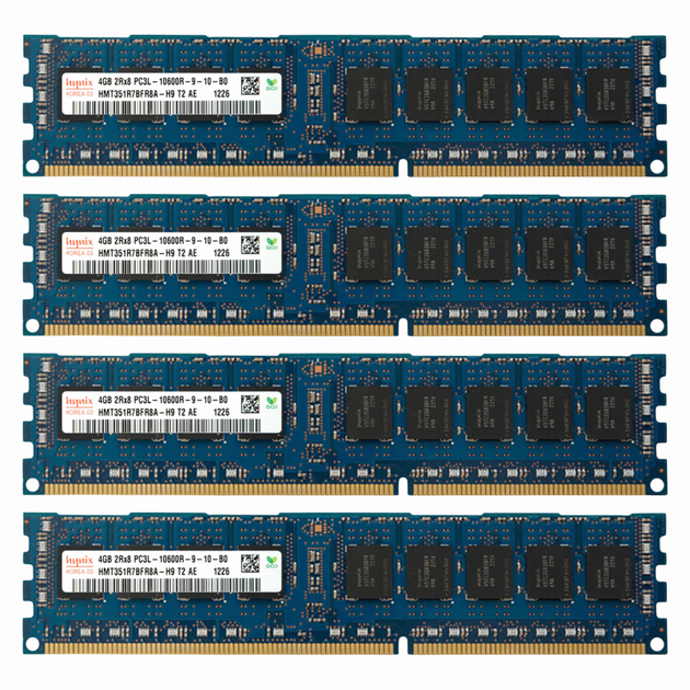 Комплект оперативної пам`яті Hynix 16 GB (4x4GB) DDR3 1333 MHz (HMT351R7BFR8A-H9-4X) Б/В - Фото 1 Комплект оперативної пам`яті Hynix 16 GB (4x4GB) DDR3 1333 MHz (HMT351R7BFR8A-H9-4X) Б/В - изображение 1