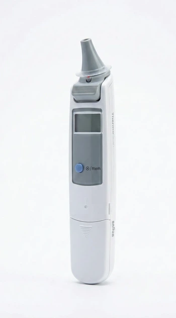 Инфракрасный ушной термометр Braun ThermoScan 6012 / Технология ExacTemp / Измерение за 1 секунду / Память последнего измерения / Клиническая точность / Белый-Красный Б/В k1 - изображение 2
