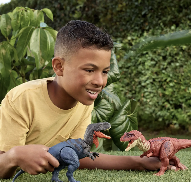 Динозавр Ауказавр Світ юрського періоду Jurassic World Rebirth Wild Roar Aucasaurus Dinosaur Mattel (JGB88) - Фото 7 Динозавр Ауказавр Світ юрського періоду Jurassic World Rebirth Wild Roar Aucasaurus Dinosaur Mattel (JGB88) - зображення 7