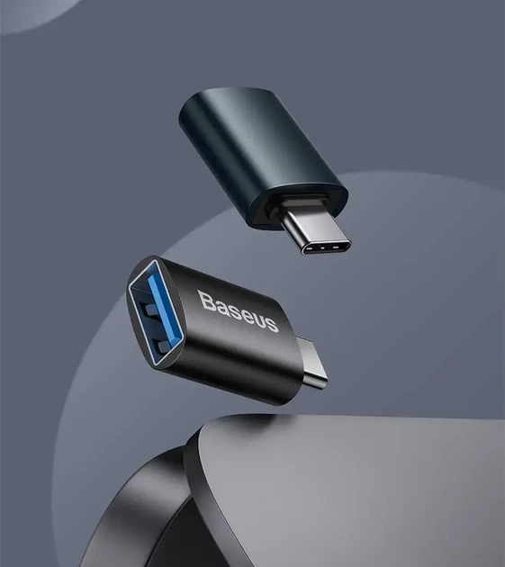 Адаптер Baseus Ingenuity Series Mini OTG USB-A 3.1 to Type-C (Black) - Фото 6 Адаптер Baseus Ingenuity Series Mini OTG USB-A 3.1 to Type-C (Black) - зображення 6