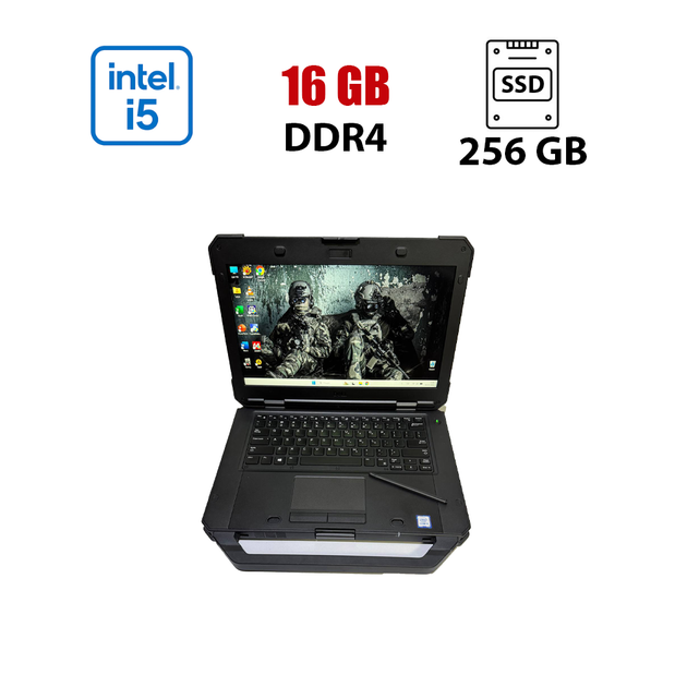 Защищенный ноутбук Dell Latitude 5424 Rugged / 14" (1920x1080) IPS Touch / Intel Core i5-8350U (4 (8) ядра по 1.7 - 3.6 GHz) / 16 GB DDR4 / 256 GB SSD / Intel UHD Graphics 620 / WebCam б/у - Фото 1 Защищенный ноутбук Dell Latitude 5424 Rugged / 14" (1920x1080) IPS Touch / Intel Core i5-8350U (4 (8) ядра по 1.7 - 3.6 GHz) / 16 GB DDR4 / 256 GB SSD / Intel UHD Graphics 620 / WebCam б/у - изображение 1