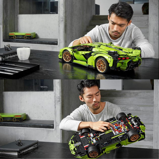 Конструктор Lamborghini Sian FKP 37, 3696 деталей, коллекционная модель суперкара с коробкой передач, подвеской и двигателем - изображение 10