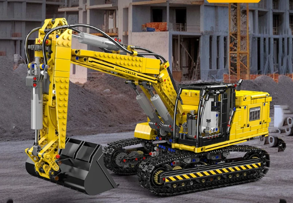 Конструктор Mould King Экскаватор на радиоуправлении 2169 деталей Technic 13112S желтый - изображение 13