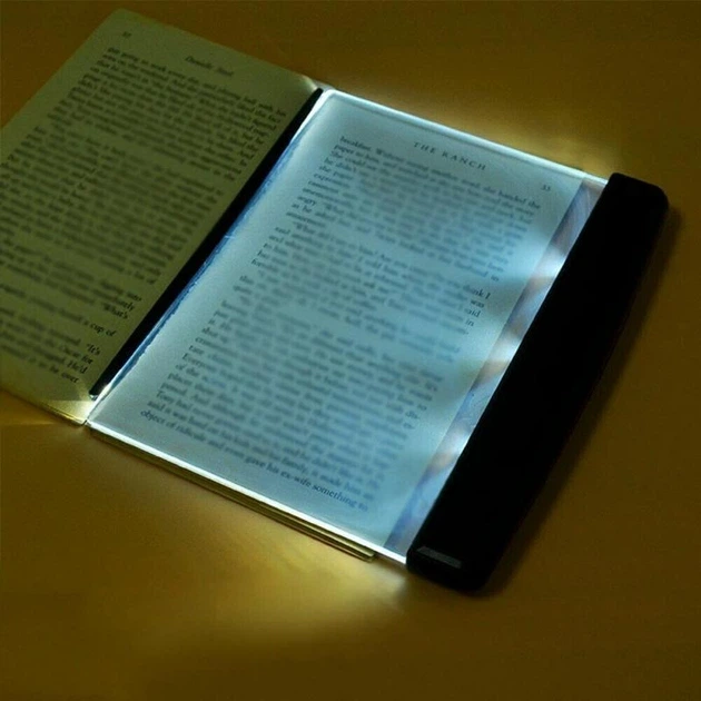 Портативний LED світильник для читання книг, світлодіодна книжкова лампа на батарейках AAA - зображення 2