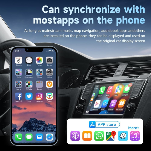 Автомобільний бездротовий адаптер CarPlay та Android Auto 2-в-1 Anyfar 5.8GHz - Фото 3 Автомобільний бездротовий адаптер CarPlay та Android Auto 2-в-1 Anyfar 5.8GHz - зображення 3