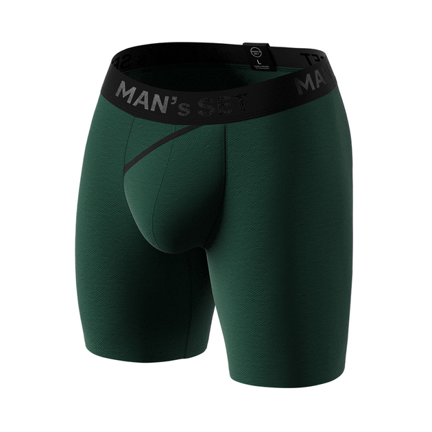 Мужские анатомические боксеры из хлопка Anatomic Long 2.0 Black Series с карманом темно-зеленые 3XL - Фото 1 Мужские анатомические боксеры из хлопка Anatomic Long 2.0 Black Series с карманом темно-зеленые 3XL - изображение 1