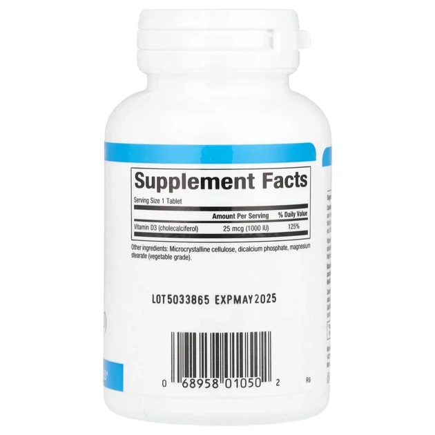 Вітамін Д3 (Vitamin D3) 1000 ME 90 таблеток (NFS-01050) - изображение 2