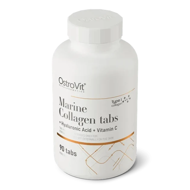 Морський колаген Ostrovit + гіалуронова кислота + витамин C Marine Collagen + Hyaluronic Acid + Vitamin C 90 таблеток (OST-06409) - зображення 2