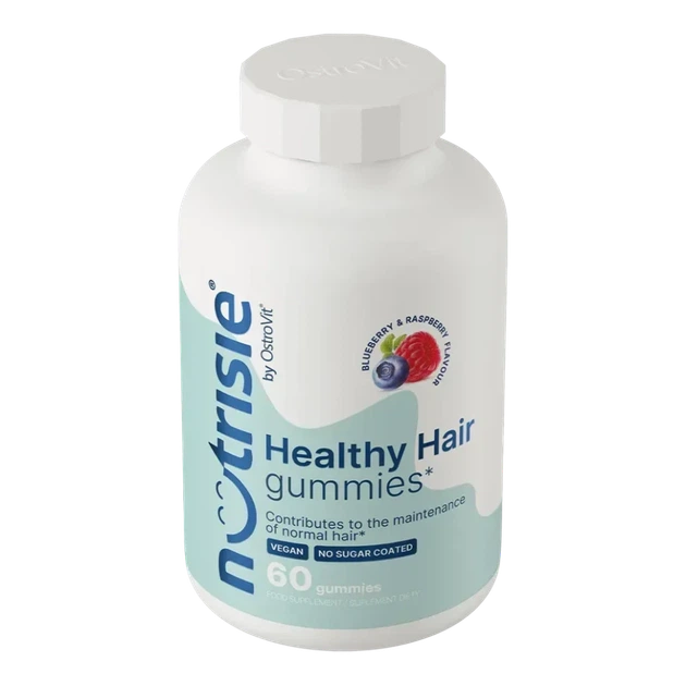 Nutrisie® Healthy Hair Ostrovit 60 жувальних конфет зі смаком чорниці та малини (OST-20375) - Фото 2 Nutrisie® Healthy Hair Ostrovit 60 жувальних конфет зі смаком чорниці та малини (OST-20375) - зображення 2
