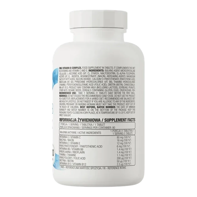Вітаміни групи B Ostrovit Vitamin B complex 90 таблеток (OST-10949) - изображение 3