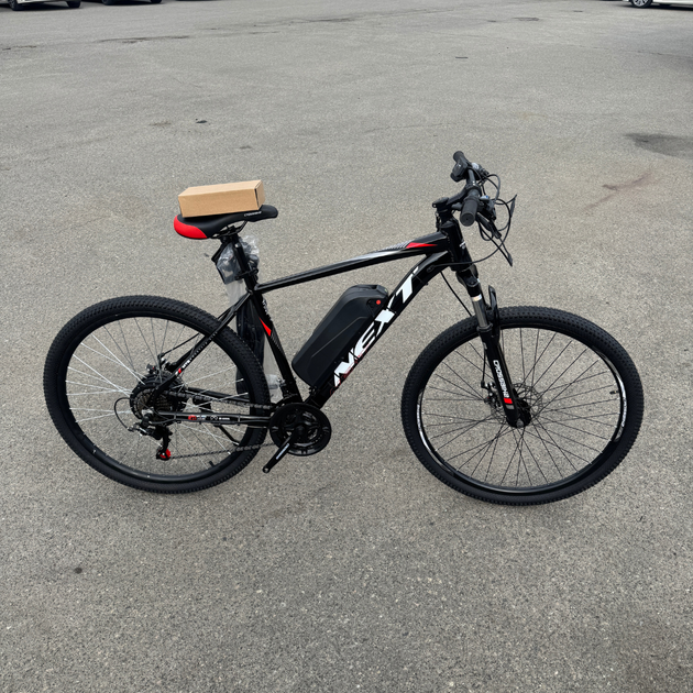 Велосипед з Е-комплектом 29/27.5" Next 2026 Рама 18/20/22" black-grey 500w 48v 15 ah/ до 55 км запас ходу+з пультом керування+PAS-асистент+круїз-контроль - зображення 2