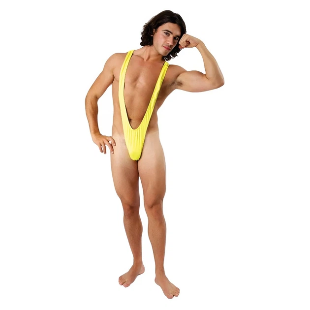 Чоловічі сексуальні боді-стринги купальник Борат borat mankini One Size Жовтий - зображення 3
