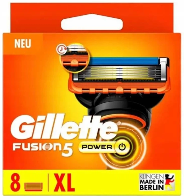 Сменные картриджи для бритья (Лезвия) мужские Gillette Fusion 5 Power 8 шт (8001090419750) - Фото 1 Сменные картриджи для бритья (Лезвия) мужские Gillette Fusion 5 Power 8 шт (8001090419750) - изображение 1