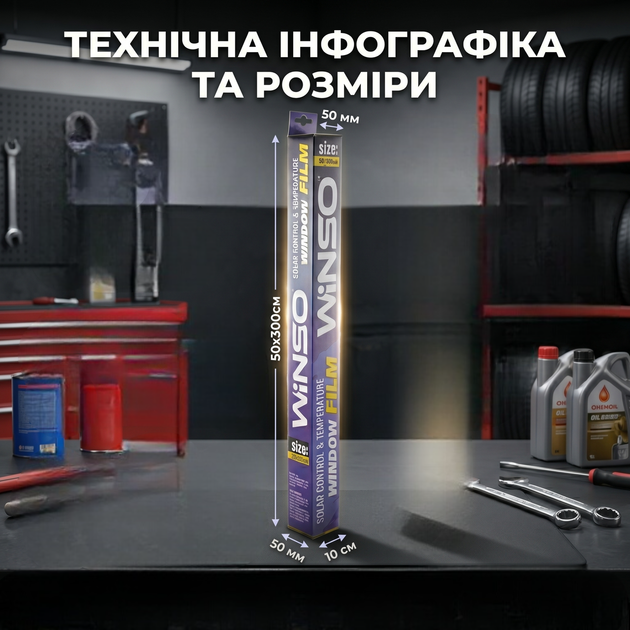 Пленка тонировочная Winso 50*300см черная защитная пленка для автомобиля термозащита SK_350320А12 - изображение 5