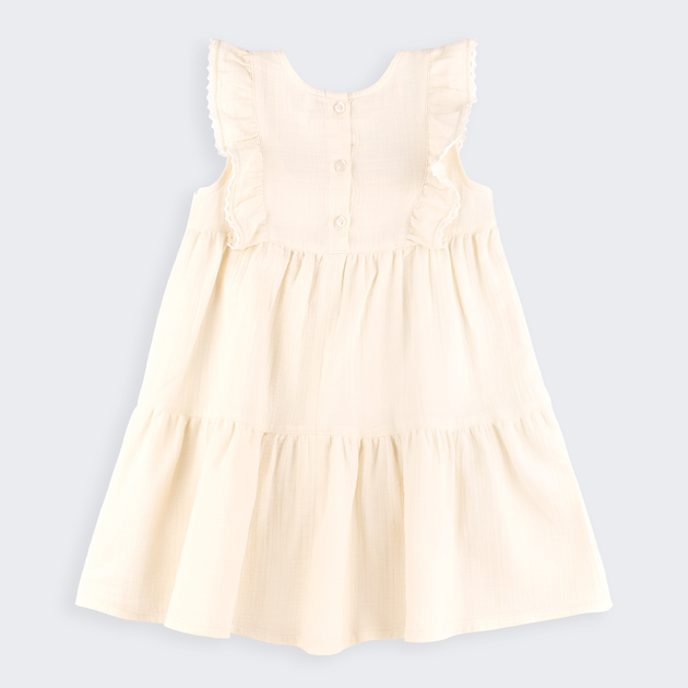 Детское муслиновое платье для девочки Bembi PL447-200 104 см Молочное (14447026839.200) - изображение 2