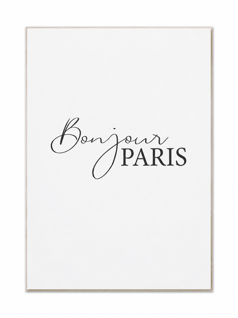 Декоративний постер “Bonjour Paris” 50×70 см без рамки - Фото 1 Декоративний постер “Bonjour Paris” 50×70 см без рамки - зображення 1