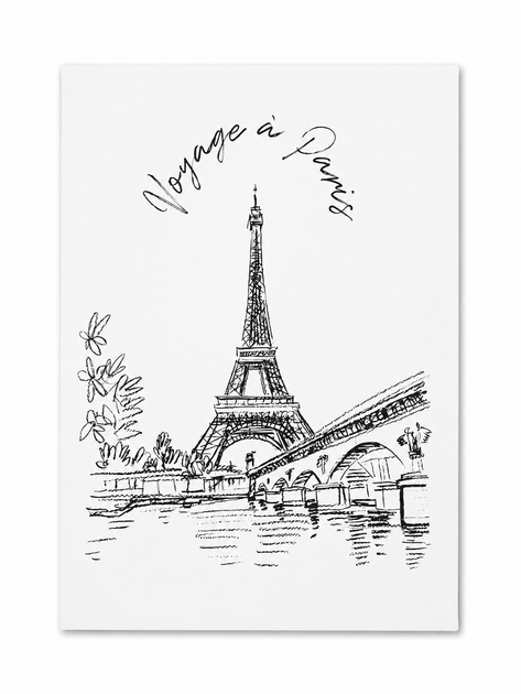 Декоративний постер “Voyage à Paris” Ейфелева вежа 50×70 см - Фото 1 Декоративний постер “Voyage à Paris” Ейфелева вежа 50×70 см - зображення 1