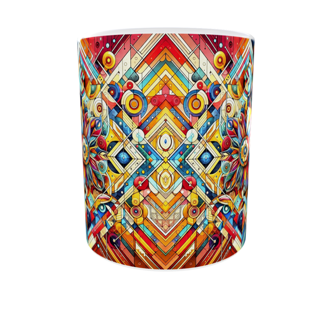 Кружка (чашка) з принтом «Кібер-Калейдоскоп» серія Art Collection — сучасна геометрична абстракція та декоративний арт | 330 мл - зображення 5