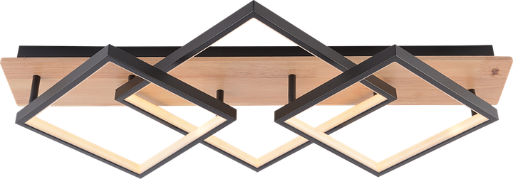 Люстра стельова VALESO DK6588/3 BK+WOOD, чорний + дерево - Фото 4 Люстра стельова VALESO DK6588/3 BK+WOOD, чорний + дерево - зображення 4