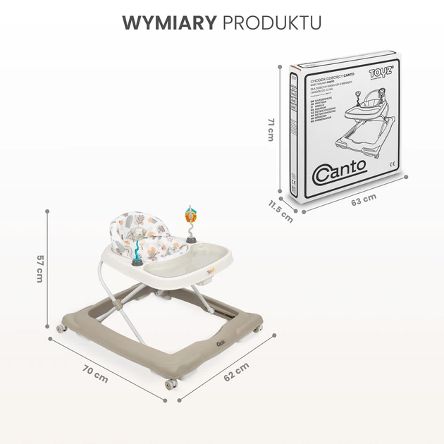 Chodzik dzieciecy Toyz by Caretero Canto 4 w 1 Szary (5903076322135) - Zdjęcie 7 Chodzik dzieciecy Toyz by Caretero Canto 4 w 1 Szary (5903076322135) - obraz 7