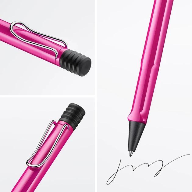 Ручка кулькова LAMY Safari рожева стрижень M16 синій (4014519654308) - изображение 4