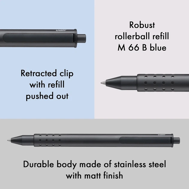 Ручка-ролер LAMY Swift чорна стрижень M66 чорний (4014519272618) - зображення 4