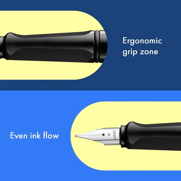 Ручка чорнильна LAMY Safari чорна M T10 сині чорнила (4000235) - зображення 5