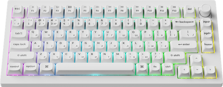 Клавиатура беспроводная Keychron V1 Ultra Keychron Red Switch White RGB (V1U-F1-UA) - Фото 2 Клавиатура беспроводная Keychron V1 Ultra Keychron Red Switch White RGB (V1U-F1-UA) - изображение 2